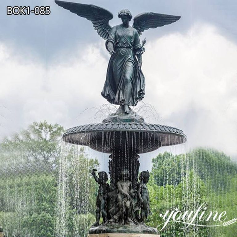 Bronze Angel Fountain with St. Micheal Statue Outdoor Art Supplier BOK1