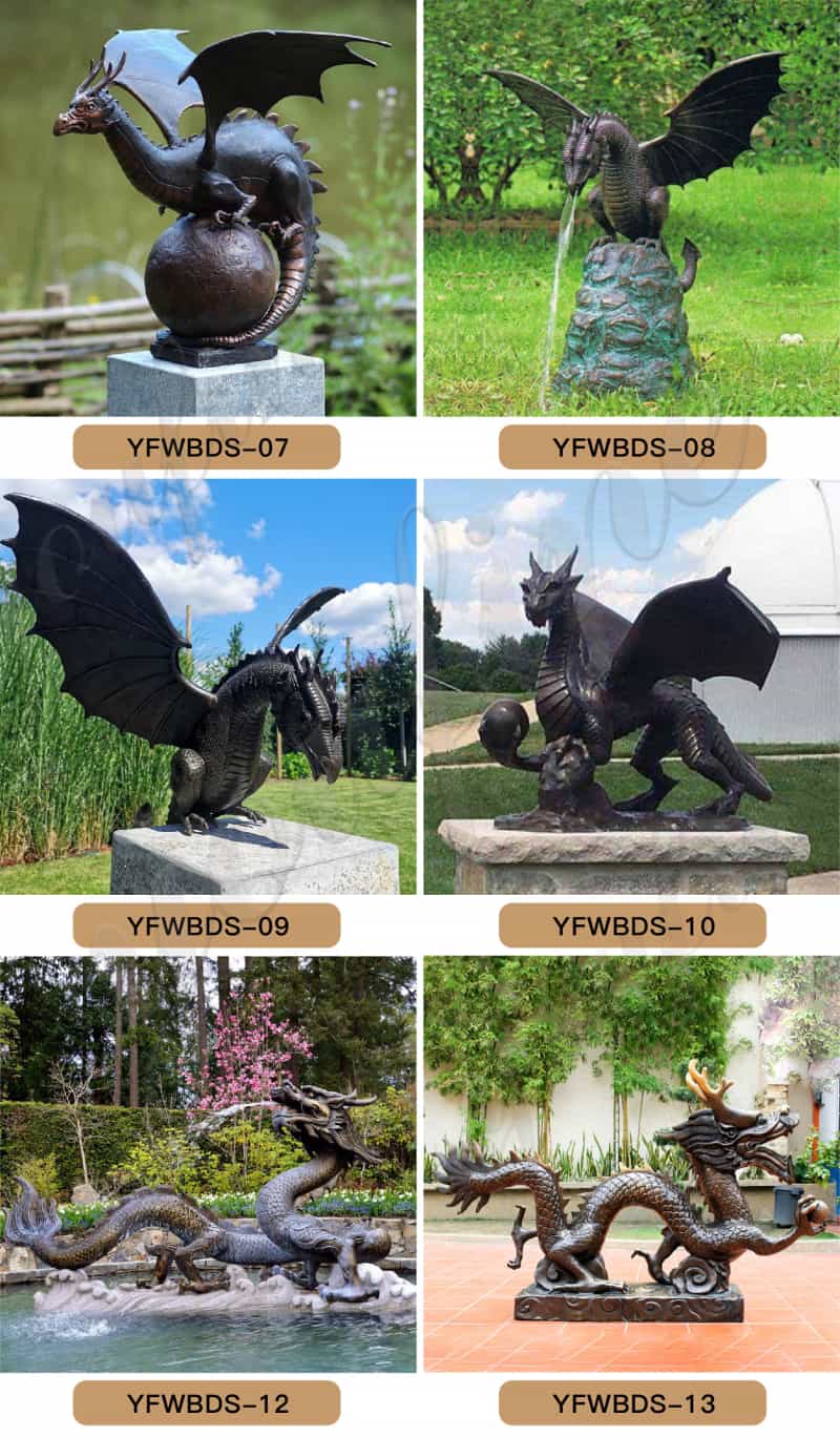 outdoor dragon water fountain-YouFine Sculpture