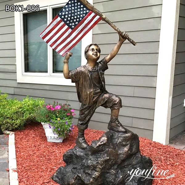 Lifesize Bronze Outdoor Patriotic Garden Statue Yard Lawn Decoration BOK1-086