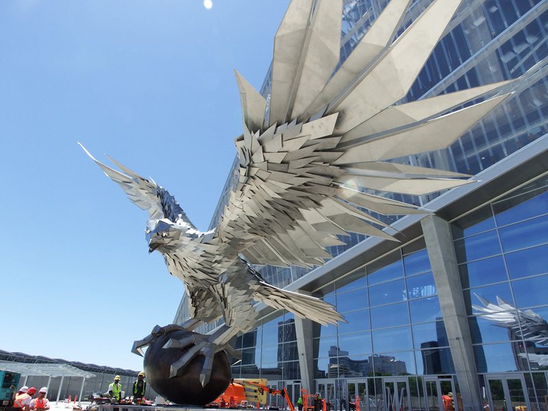 scrap metal eagle sculpture