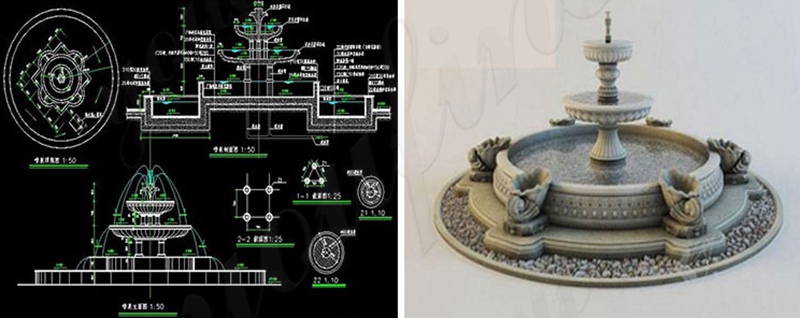 water fountain with statue-YouFine Sculpture (1)