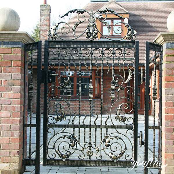 Modern Wrought Iron Driveway Gates Greden Art Decor for Sale IOK-208