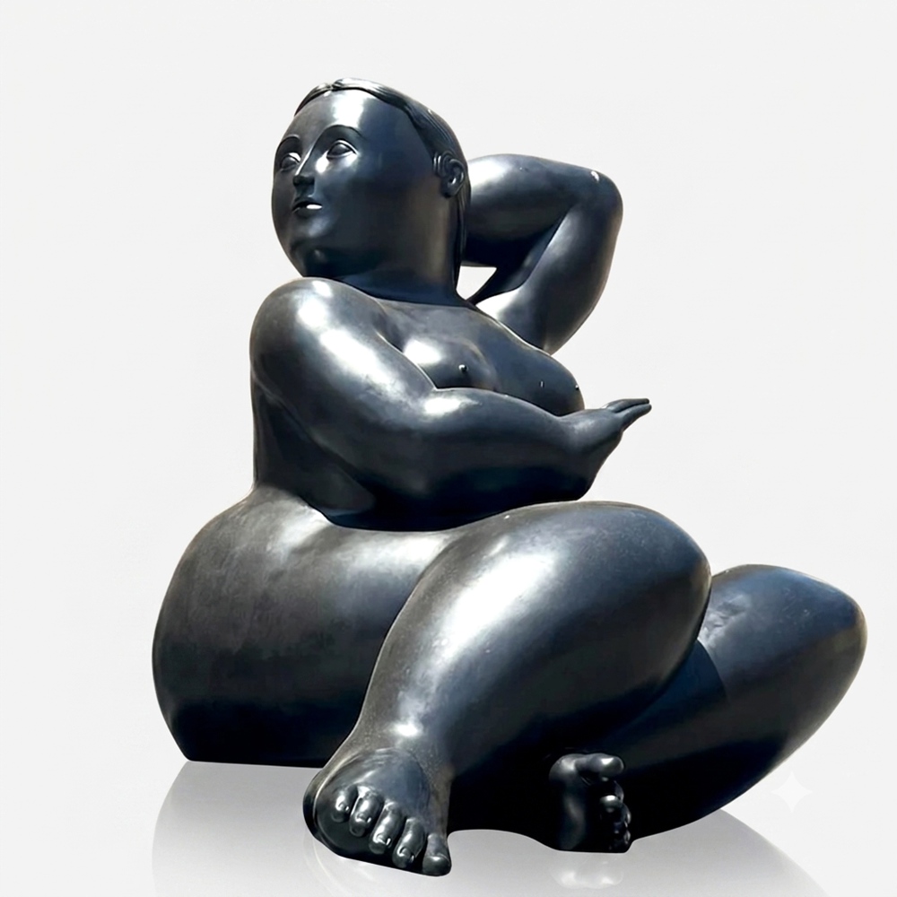 Botero Fat Seated Woman Statue BOK1-095