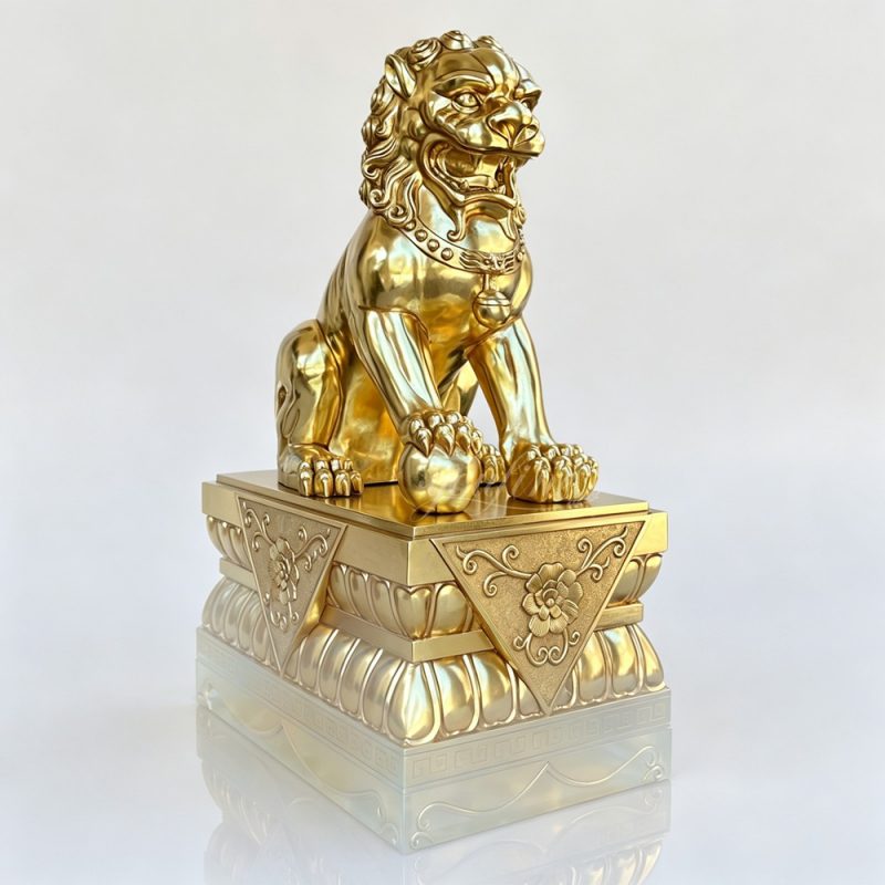 Gold Chinese Lion Statue for Front Door BOK1-119