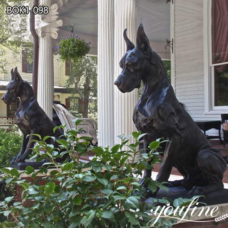 Bronze Dog Statues for Front Porch Factory Supply BOK1-098
