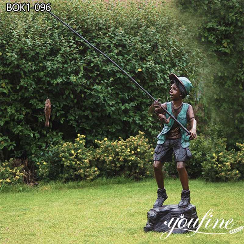 Bronze Little Boy Fishing Statue Yard Decor Factory Supply BOK1-096 -  YouFine Sculpture