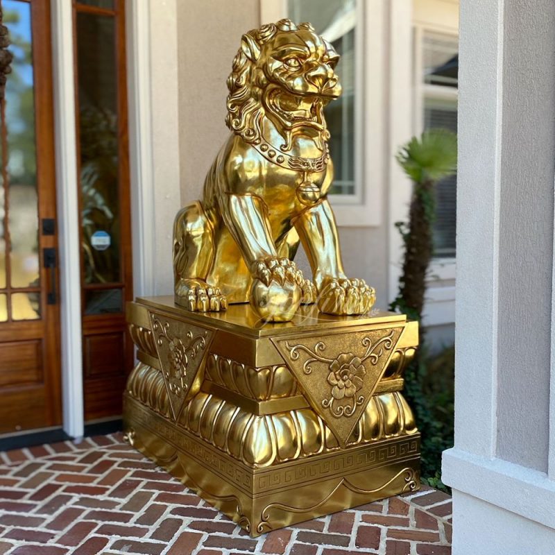 Estatua de león chino para la puerta principal