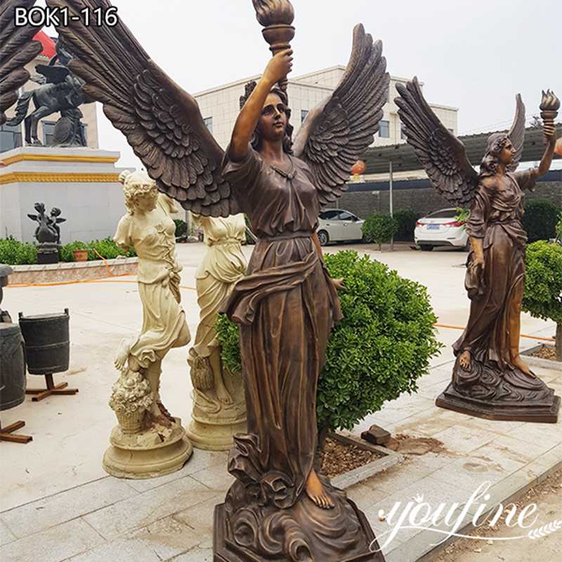 Large Bronze Angel Statue Modern Driveway Gate Design Supplier BOK1-116 (1)