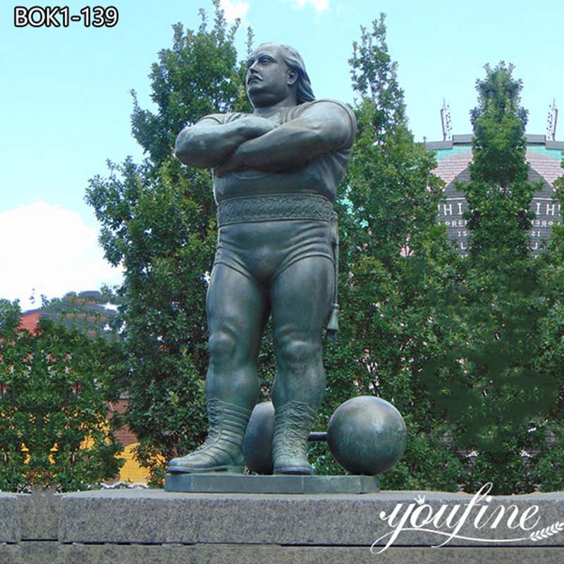 Life Size Bronze Strongman Louis Cyr Statue Outdoor Decor Supplier BOK1-139