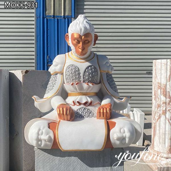 Marble Life Size Monkey King Statue Chinese Mythology Figure Supplier MOKK-931