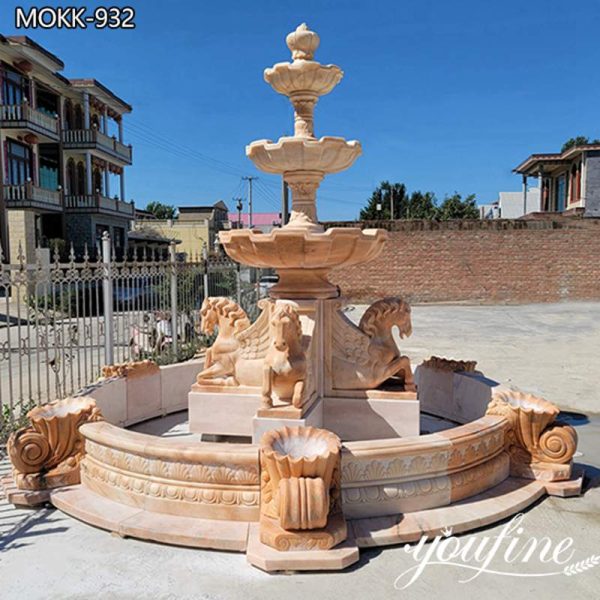 Sunset Red Marble Water Fountain Outdoor Decor for Sale MOKK-932