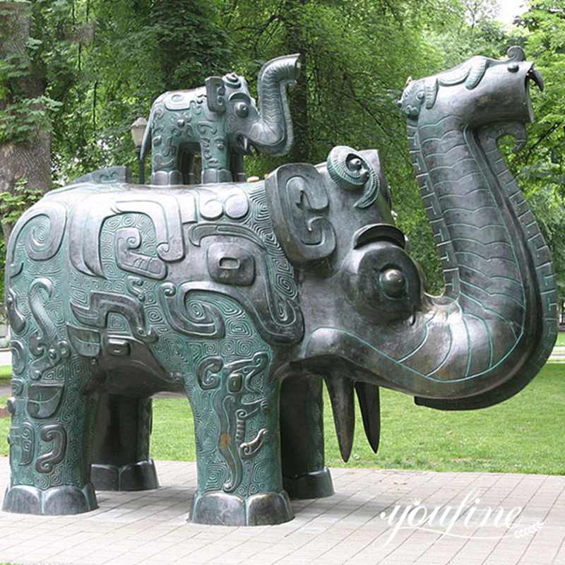 Bronze elephant sculpture