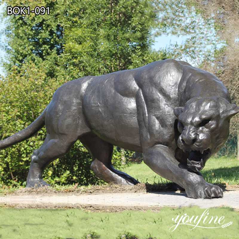 Life Size Jaguar Statue Bronze Outdoor Decor Factory Supply BOK1-091