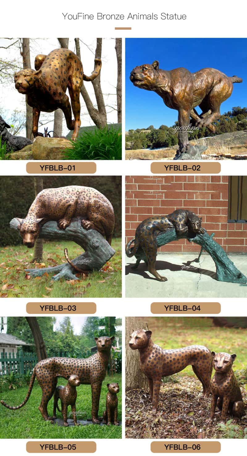 bronze leopard statue-YouFine Sculpture