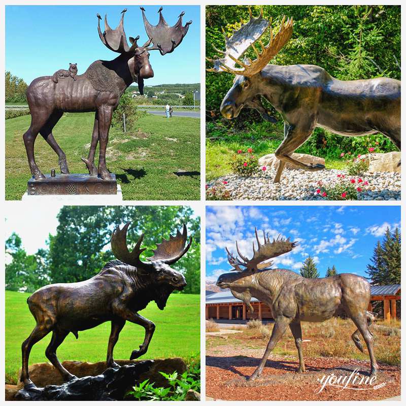 bronze moose sculpture-YouFine Sculpture