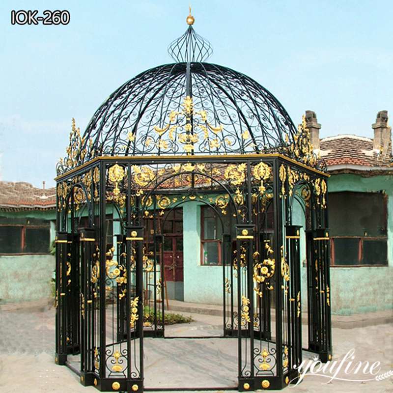 Wrought Villa Garden Round Iron Gazebo IOK-260