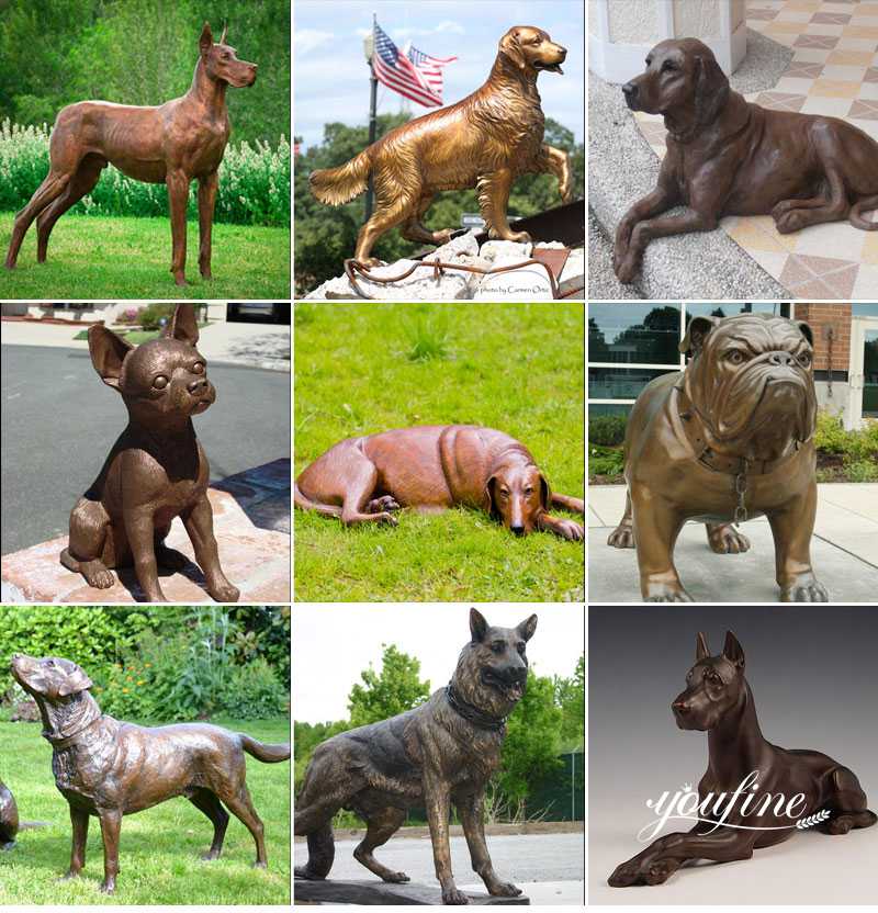 dog statues for front porch -YouFine Sculpture (1)