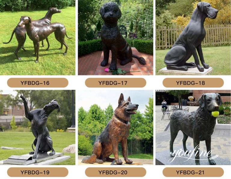 Bronze Dog Statues for Front Porch Factory Supply BOK1098 YouFine