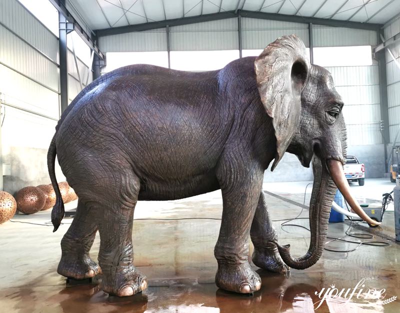 Bronze elephant sculpture