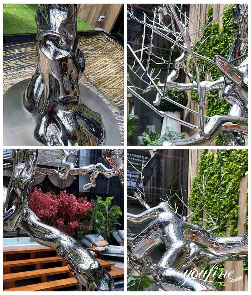 Free Standing Metal Tree Sculpture Details: