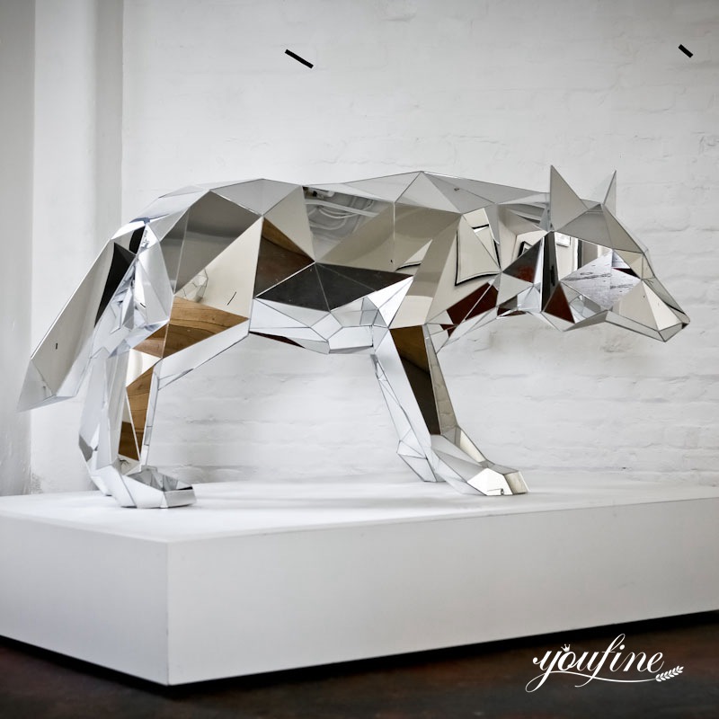 Outdoor Metal Wolf Sculpture Geometric Animal Art Decor CSS-53-YouFine  Sculpture