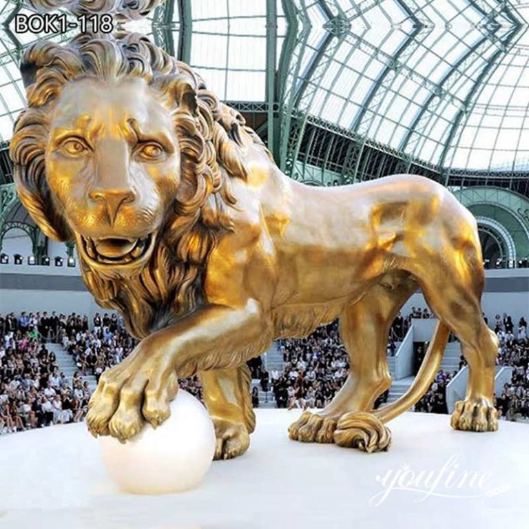 Large Gold Lion Statue of Chanel Brand’s Spiritual BOK1-118