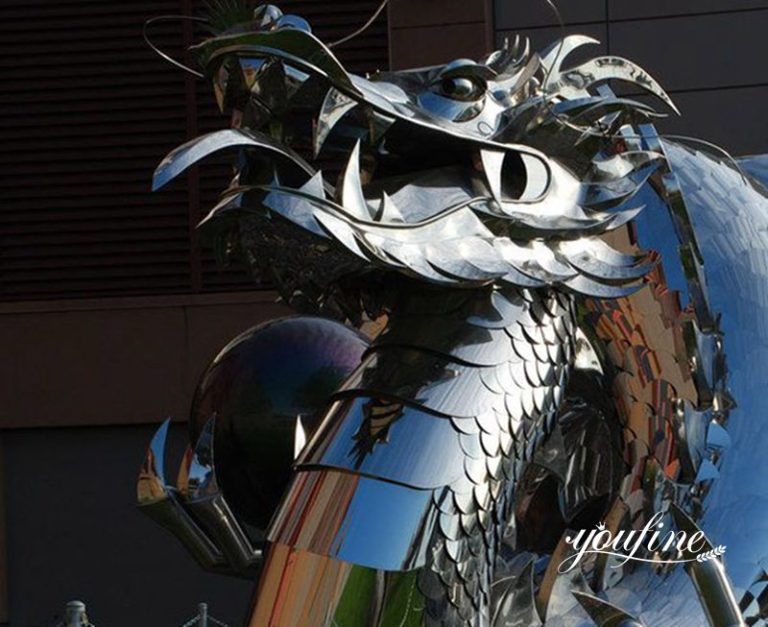 Large Stainless Steel Metal Dragon SculptureYouFine