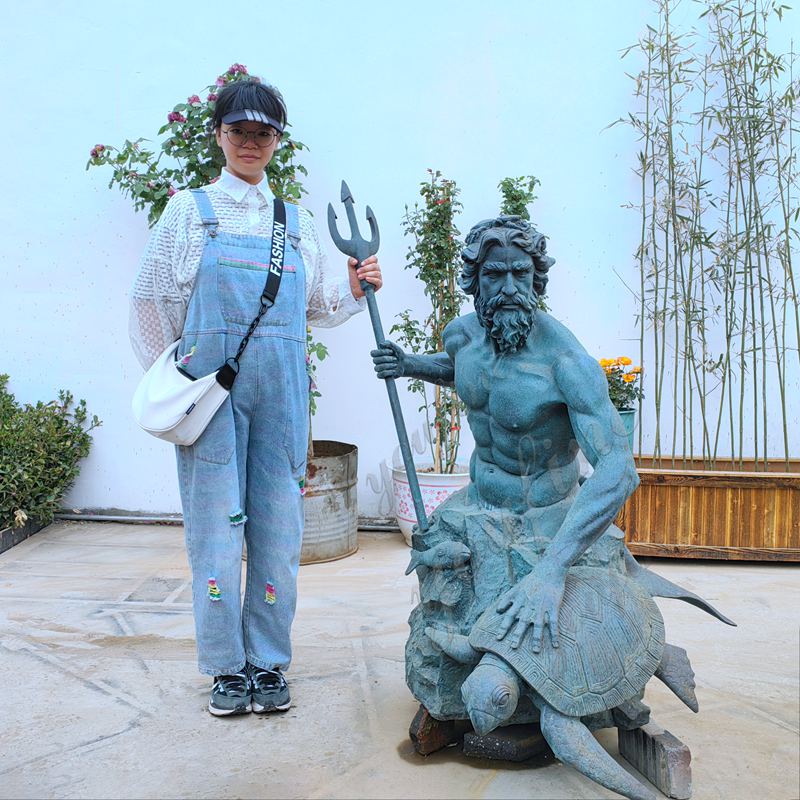 poseidon bronze statue