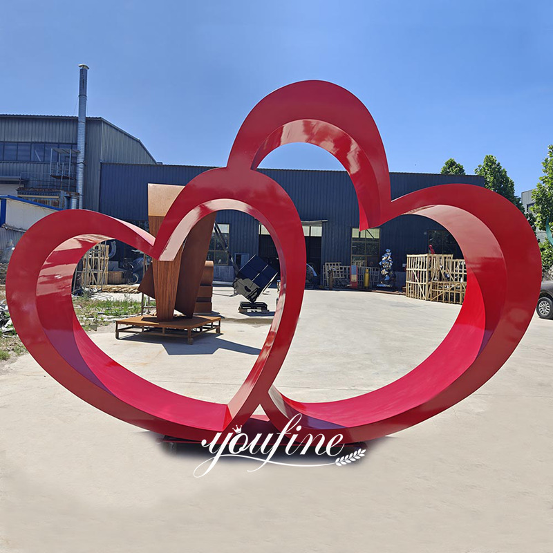 decorative love shape sculpture