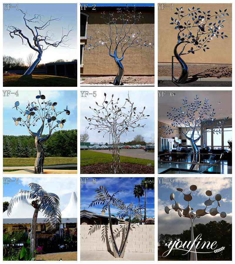 Free Standing Metal Tree Sculpture Details: