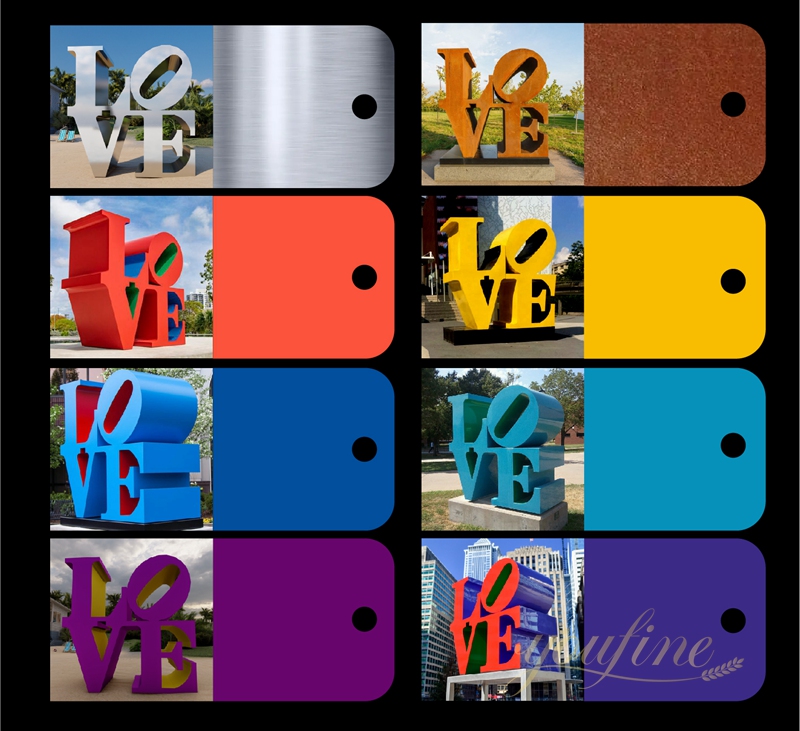 youfine stainless steel love sculpture for sale