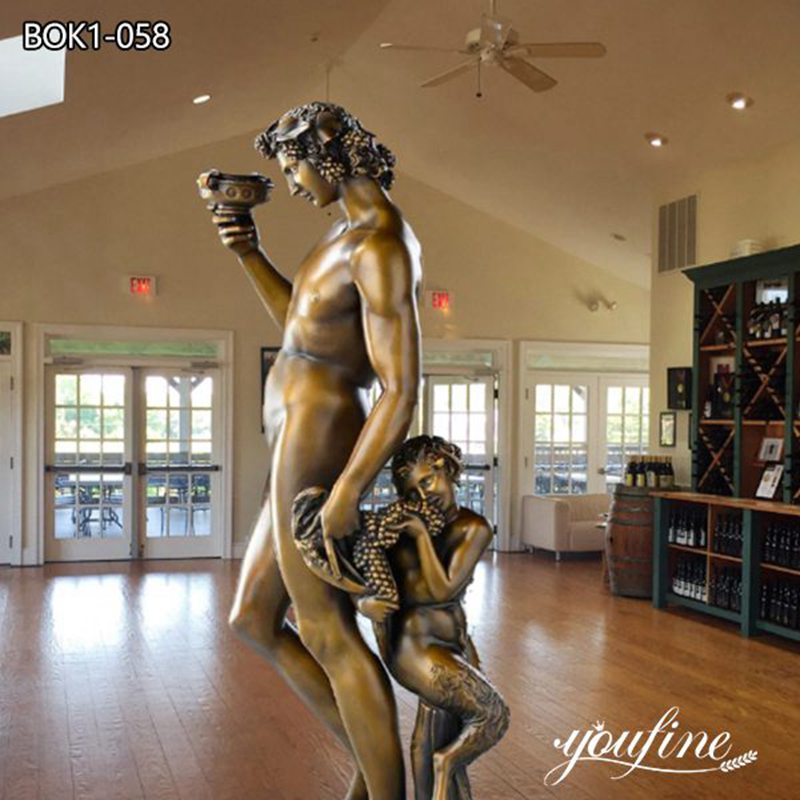 life-size Bronze Bacchus Statue Roman God of Wine for Sale BOK1-058