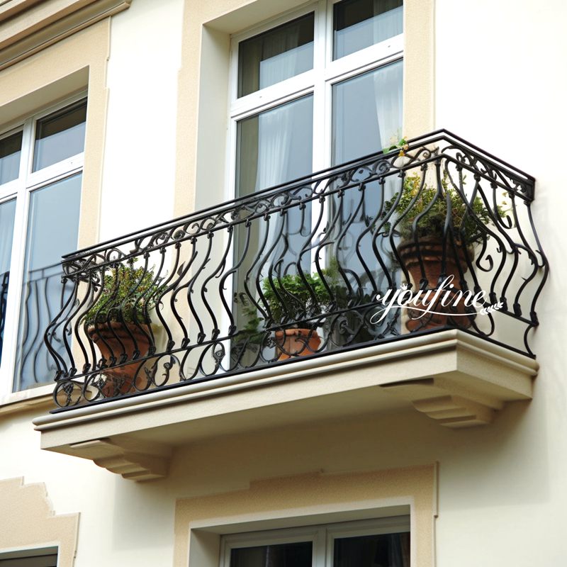 Popular wrought iron modern balcony railing designs cantilever balcony railing for sale IOK-147