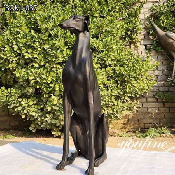 Life Size Bronze Whippet Statue Customized Garden Decor Supplier BOK1-037 (2)