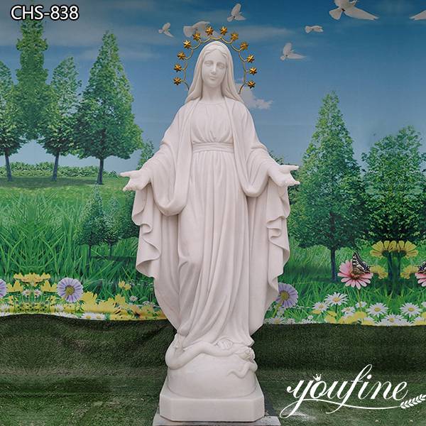 Life Size White Marble Mother Mary Statue for Sale CHS-838