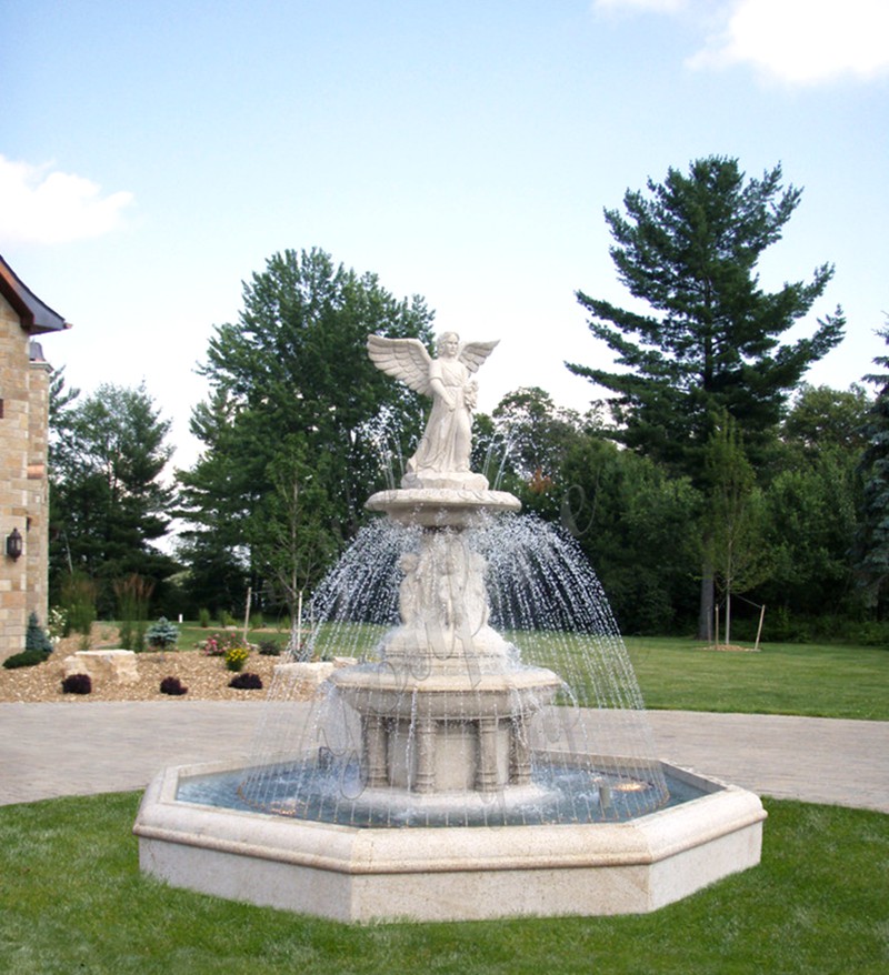Marble angel water fountain outdoor