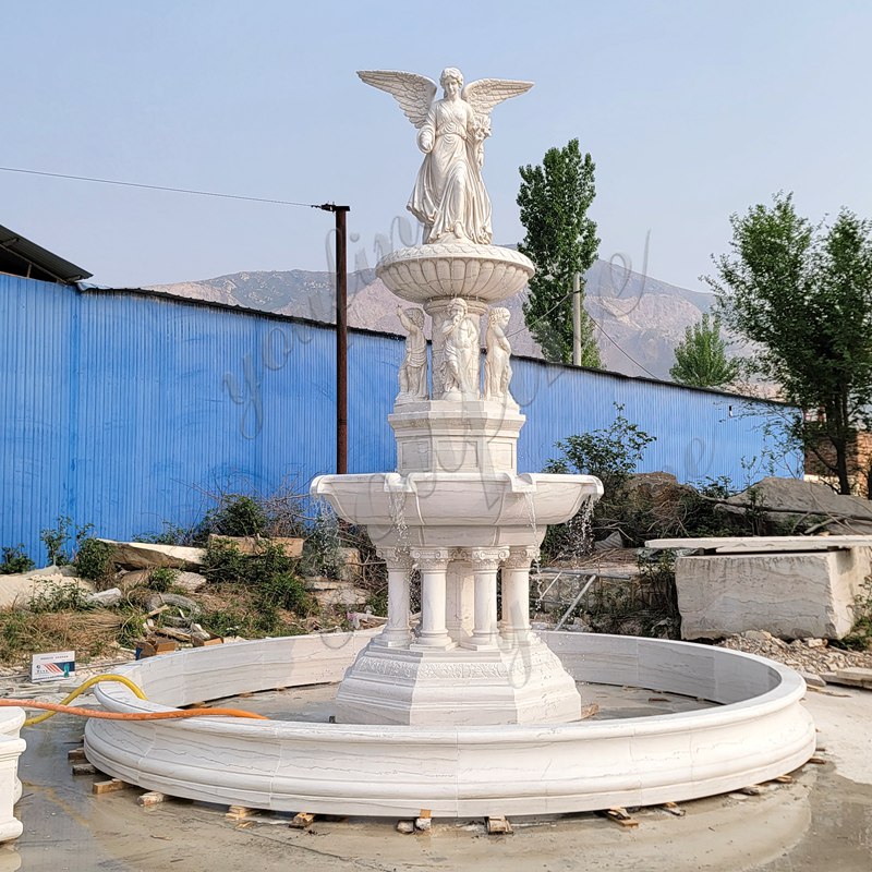 Marble angel water garden fountain outdoor