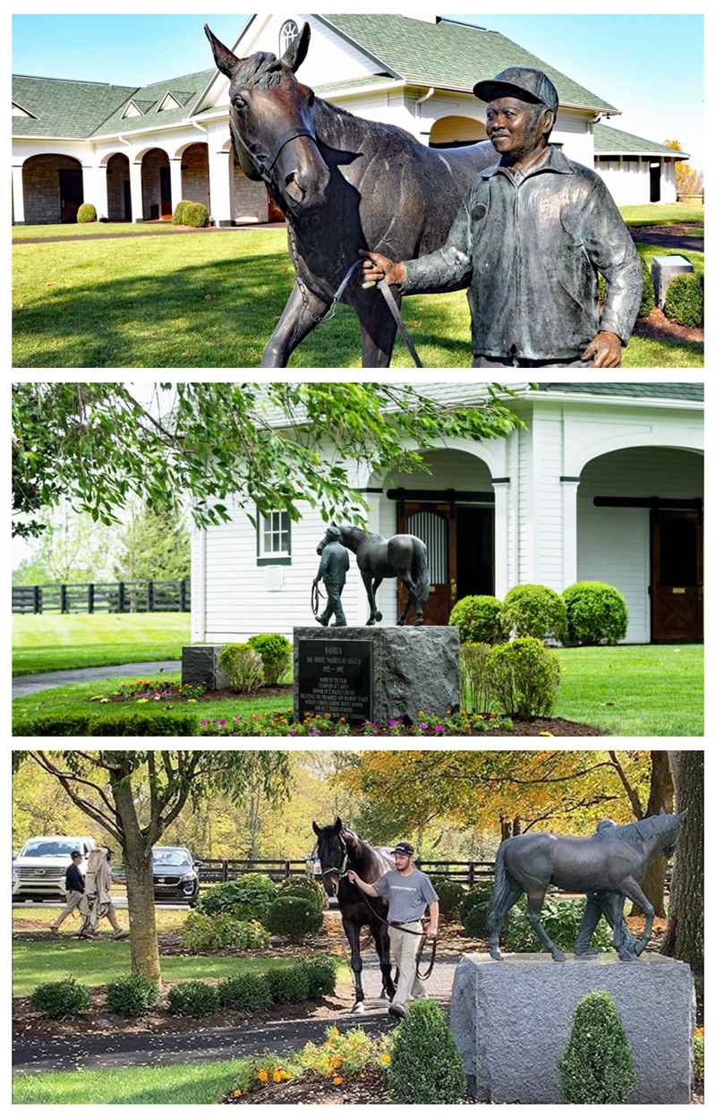 Racecourse horse statue