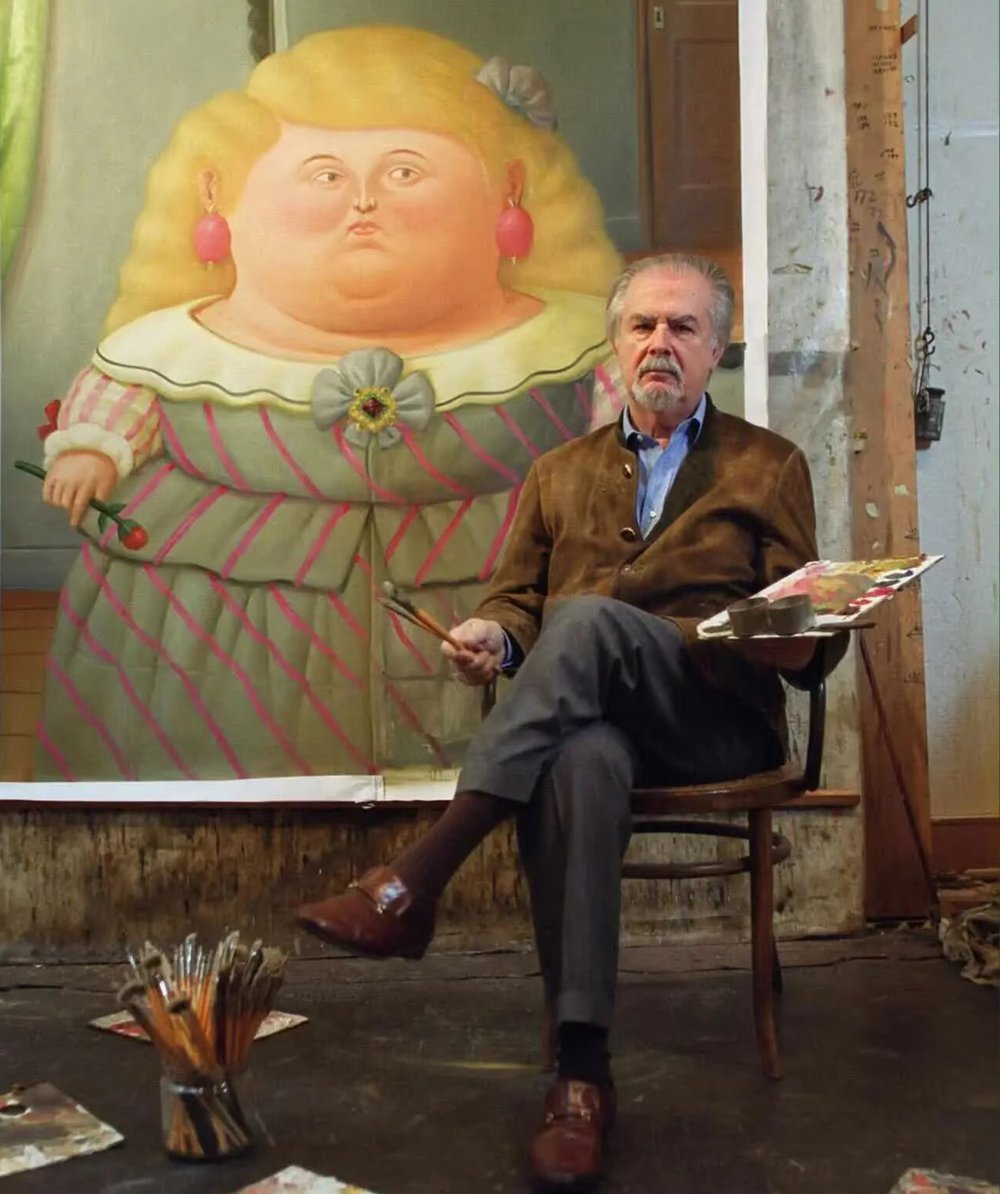 artist fernando botero in his studio