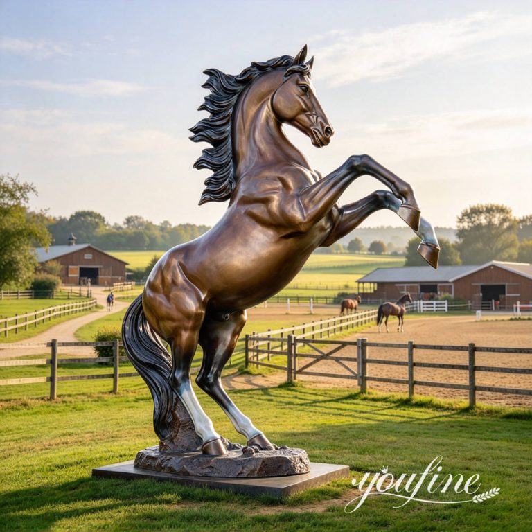 Lebensgroße Bronzestatue eines Mustang-Pferdes BOK1-430