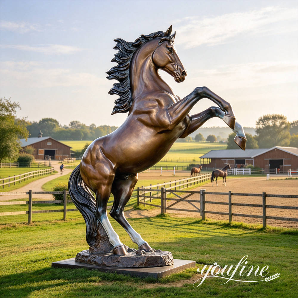 Statue de cheval Mustang en bronze grandeur nature BOK1-430