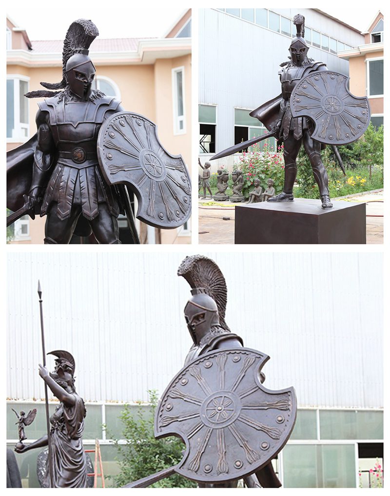 bronze Spartan warrior sculpture