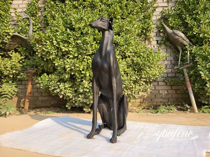bronze Whippet sculpture - YouFine Sculpture (1)