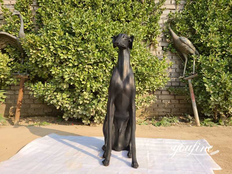 bronze Whippet sculpture - YouFine Sculpture (2)