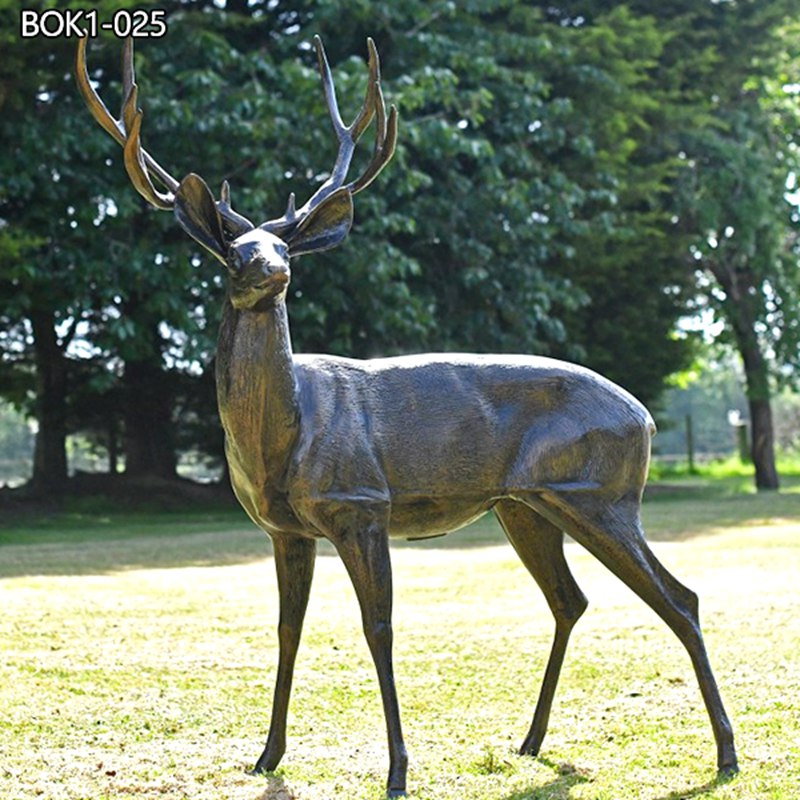 Life Size Bronze Statue Deer Garden Decor BOK1-025