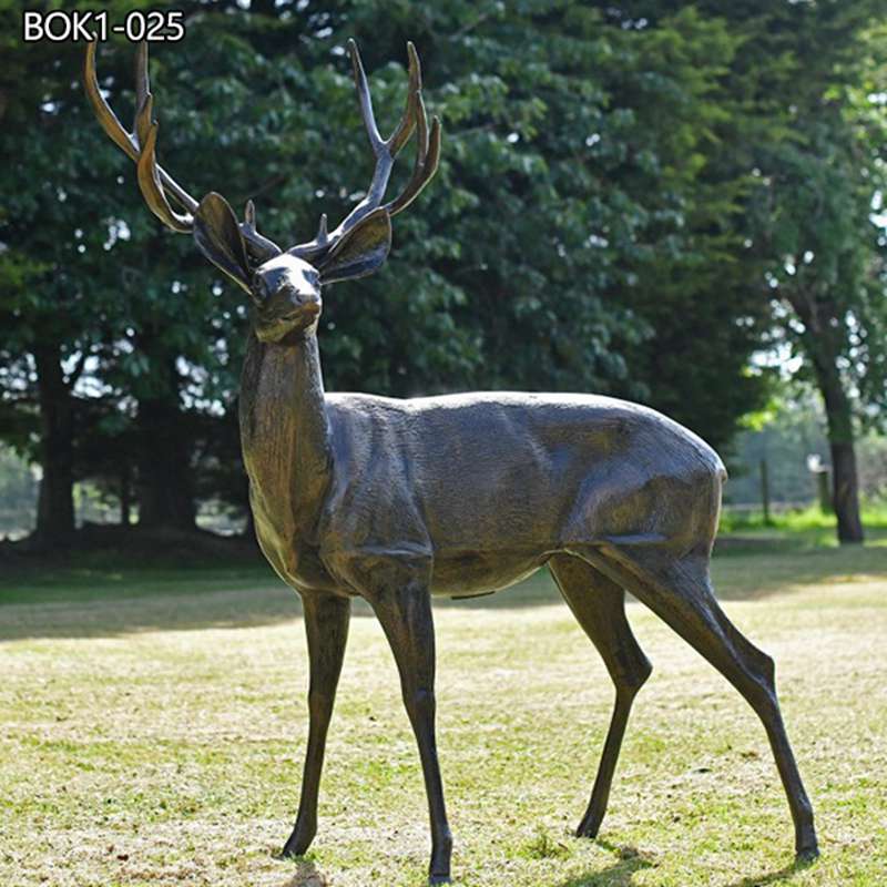 Life Size Bronze Deer Statue Outdoor Garden Decor Art Supplier BOK1-025