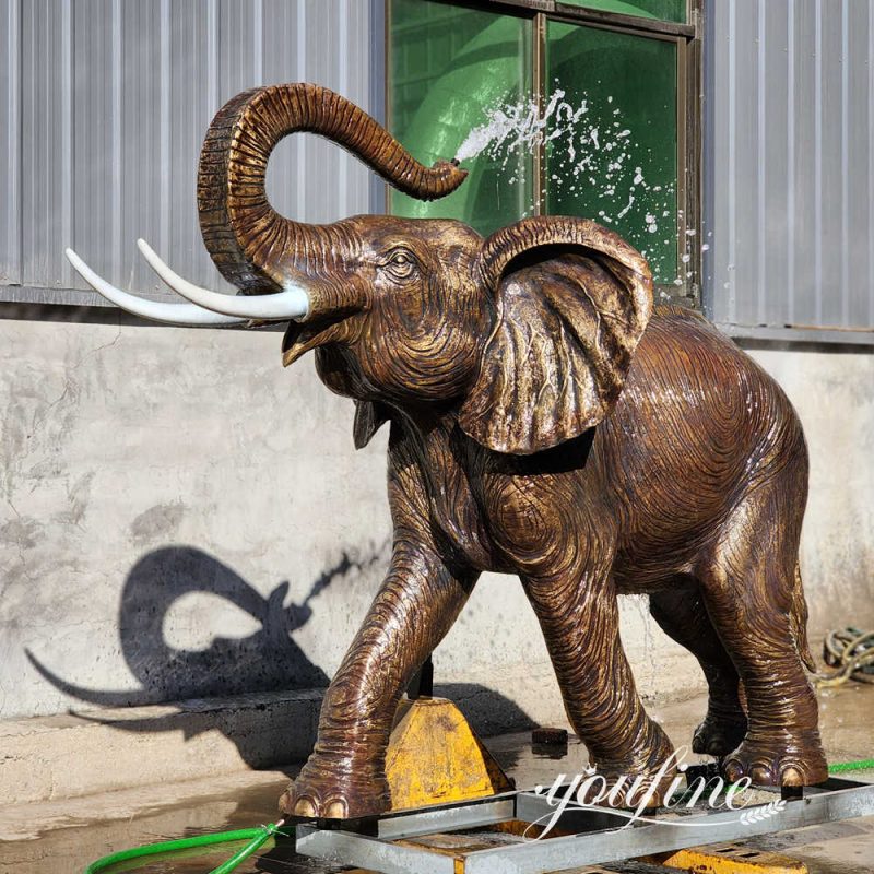 bronze elephant water fountain water testing in YouFine Factory