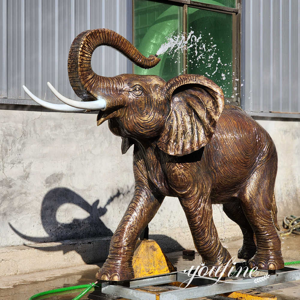 bronze elephant water fountain water testing in YouFine Factory