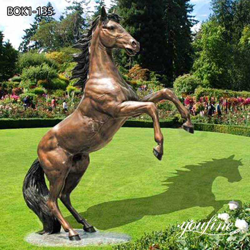 Rearing Large Bronze Horse Statues Racecourse Decor for Sale BOK1-135