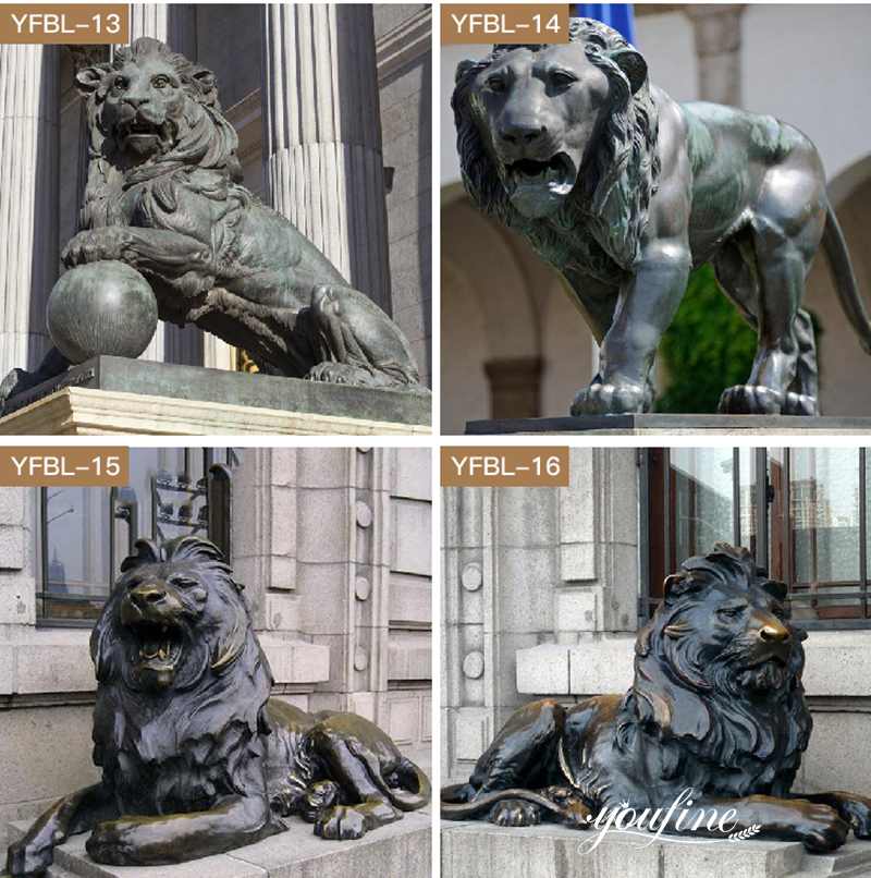 bronze lion statues-YouFine Sculpture (9)